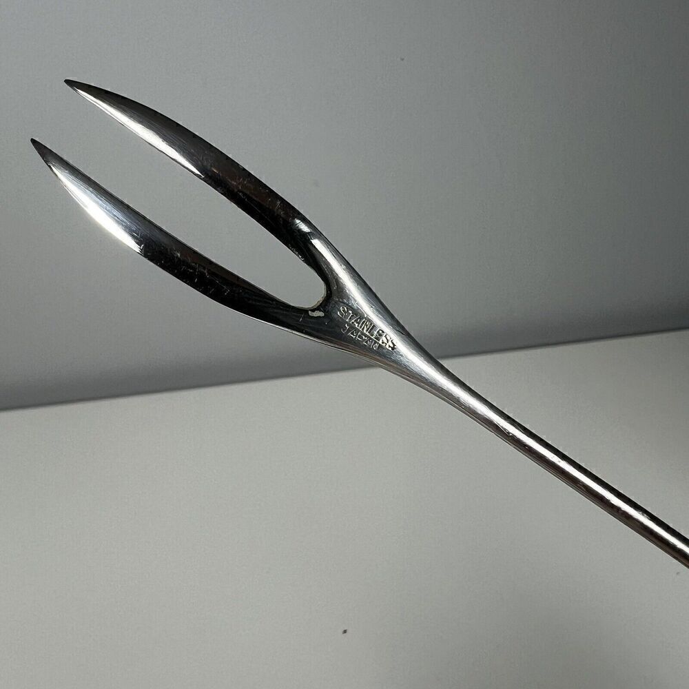 Vintage Fondue Fork Set 5 Dark Wood Handles Made in Japan Unbranded 10.5” - Picture 4 of 5